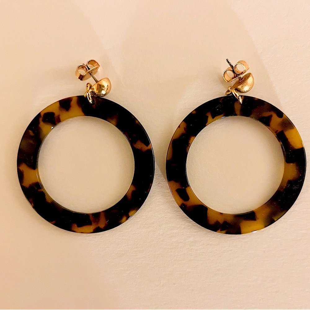 JCrew Tortoise Hoop Earrings